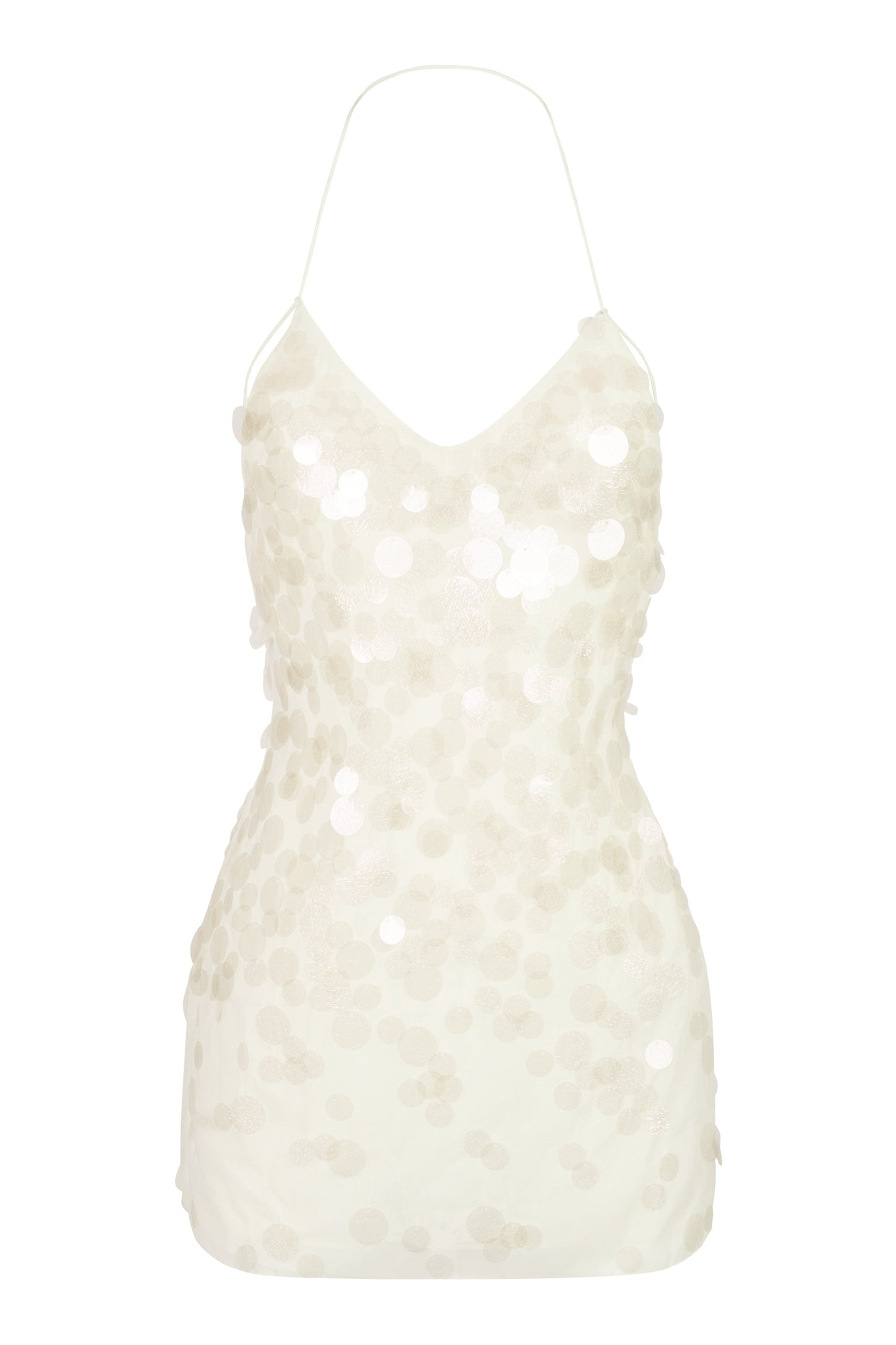 Embellished Mini Dress in Pearl