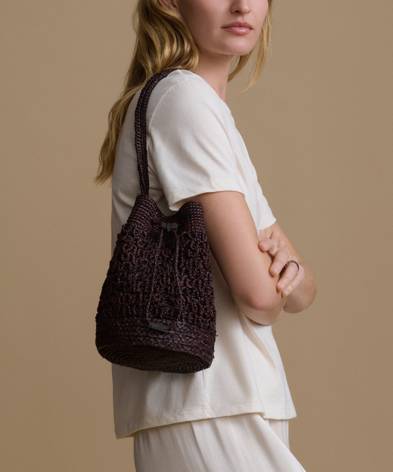 Riviera Raffia Bucket Bag