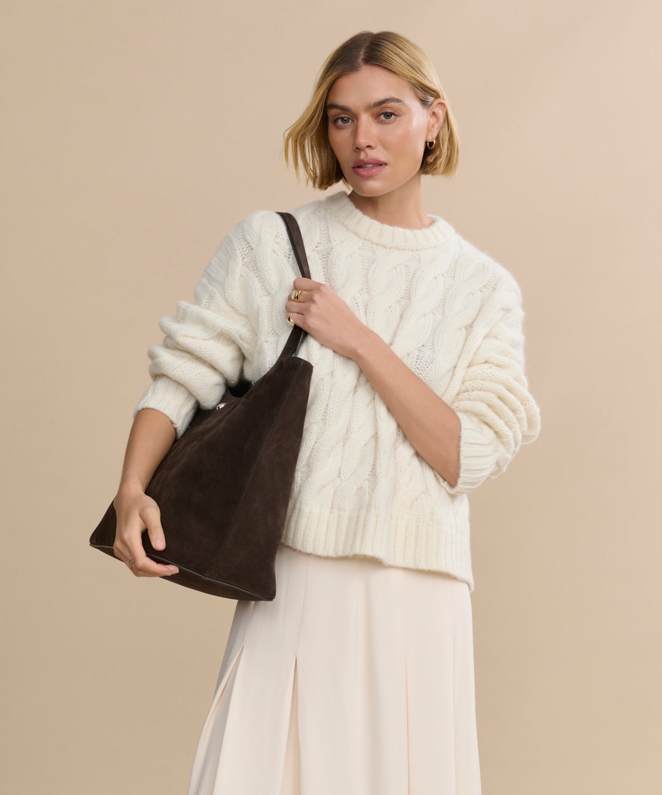 Suede Agnes Tote