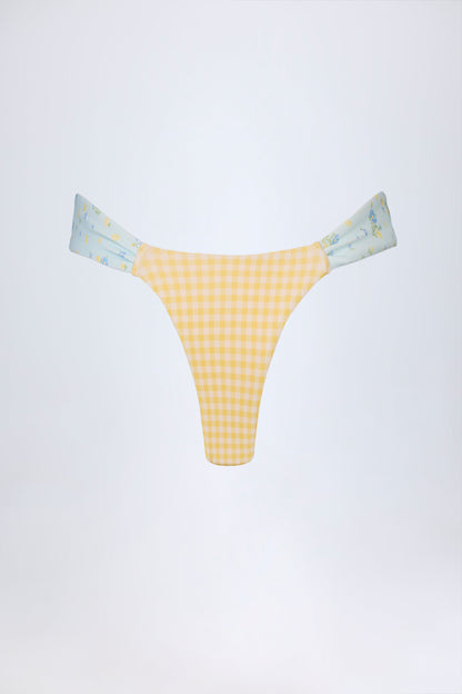 Cheeky Bikini Bottoms in Yellow Gingham