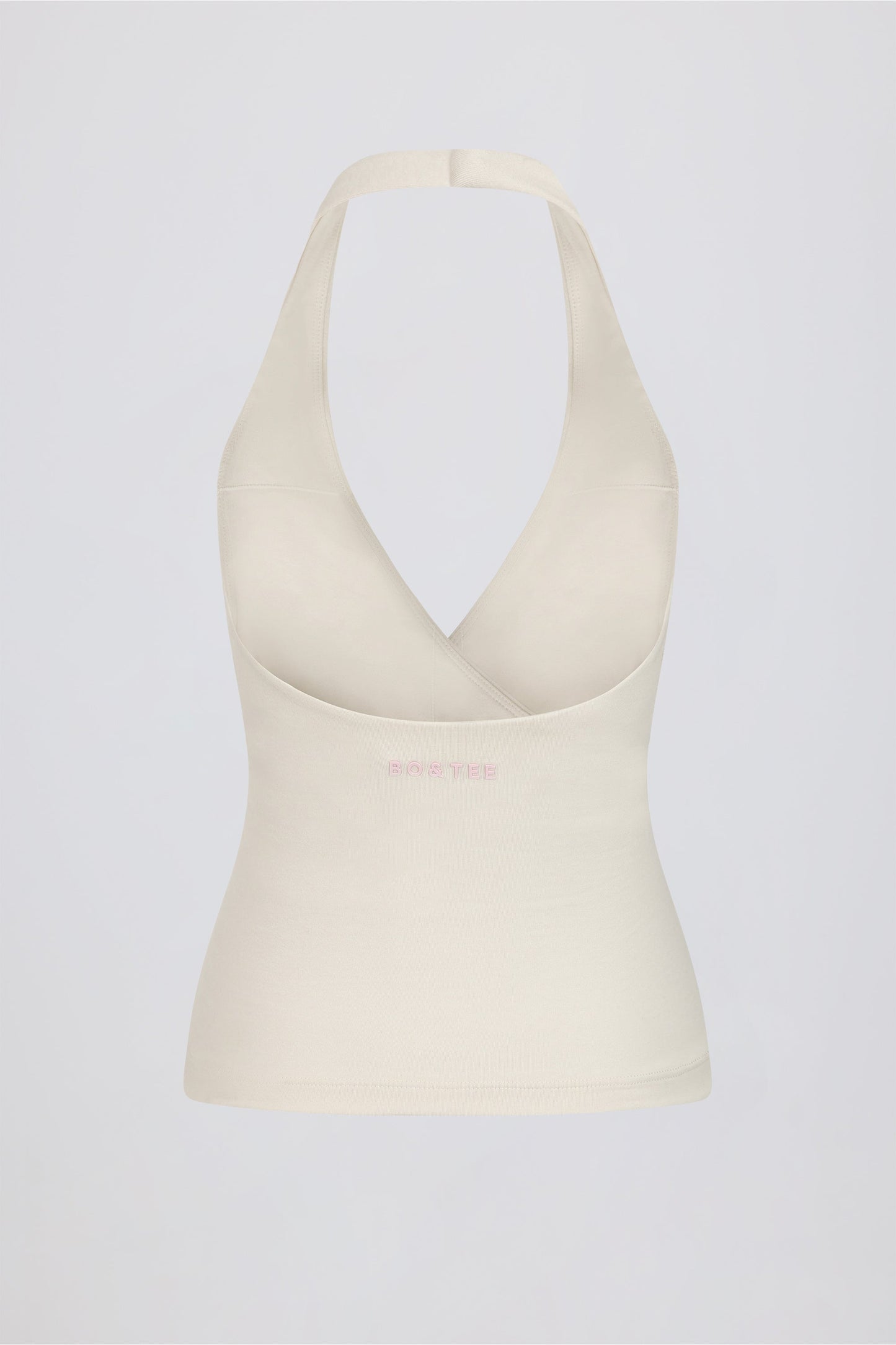 Halterneck Open-Back Tank Top in Vanilla