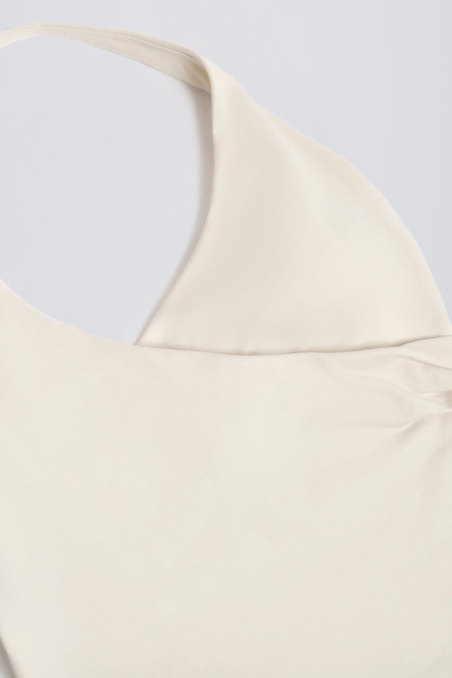 Halterneck Open-Back Tank Top in Vanilla